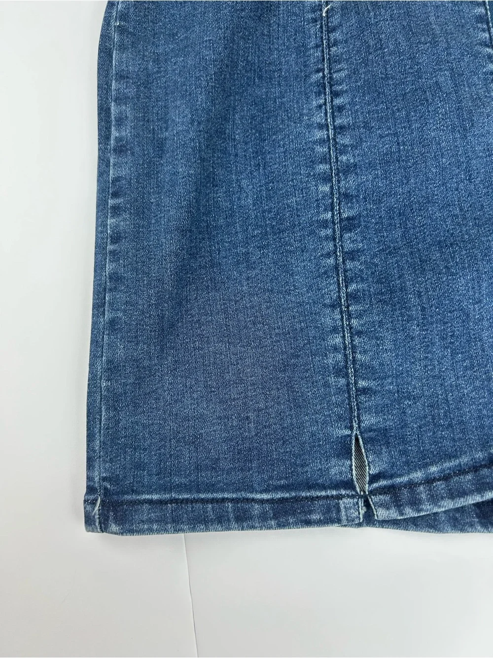 Juicy Couture Denim Dress S Blue Sweetheart Zip Front Bodycon Rhinestone NEW - Picture 3 of 9
